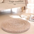 thumbnail image 3 of 40cm Tatami Cushion Round Straw Weave Handmade Pillow Floor Yoga Chair Seat Mat, 3 of 5