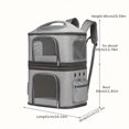 thumbnail image 3 of Double-Layer Pet Carrier Backpack – Large Capacity Foldable Cat & Dog Travel Bag with Two Separable Compartments, One-Shoulder or Hand-Held Design, Portable & Versatile for Outdoor Trips, 3 of 17