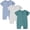 Blue/Light Grey/Green, variant on Bamboo Viscose Baby Rompers, Short Sleeve Summer Zipper Bodysuit for Newborn Toddler Unisex Clothes 0-24 Months 3 Pack