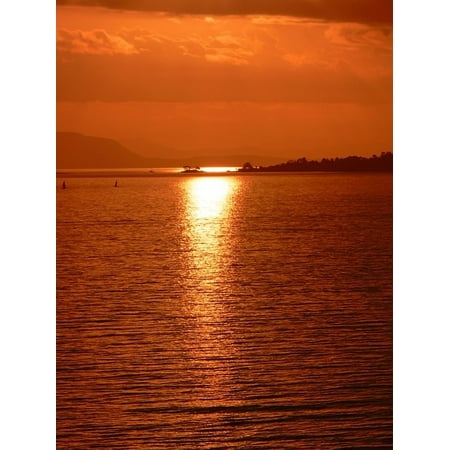 LAMINATED POSTER Light Calm Sea Reflected Streak Sunset Sea Poster Print 24 x