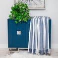 thumbnail image 4 of Nassau Collection Rectangular Striped Handloom Throw Blanket - 60" x 50" - Blue and White, 4 of 4