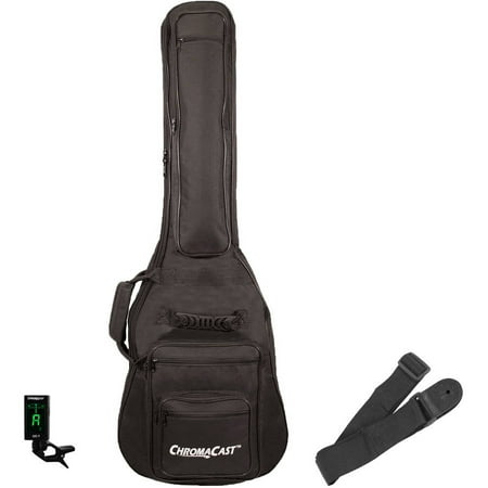 - ChromaCast Padded Electric Guitar Gig Bag with Guitar Strap and Clip-On Tuner