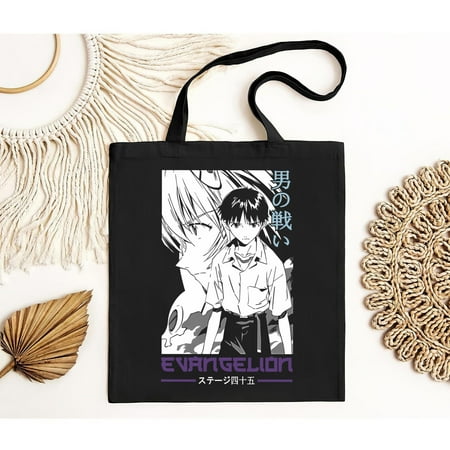 vintage Rei Ayanami Shinji Neon Genesis Evangelion Bag Japanese Anime NERV Tote Bag -TH17833