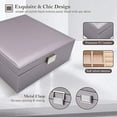 thumbnail image 5 of ProCase Jewelry Box for Women Girls Girlfriend Wife Ideal Gift, Large Leather Jewelry Organizer Storage Case with Two Layers Display for Earrings Bracelets Rings Watches -Pearlizedsilver, 5 of 7
