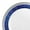 White with Blue and Silver Rim, variant on Smarty 10.25" White w/ Blue & Silver Royal Rim Plastic Dinner Plates 120ct