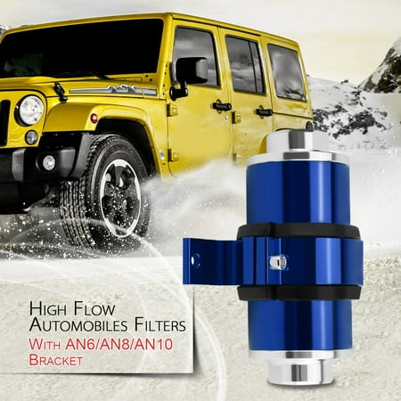 30 Micron High Flow Aluminum Inline fu el Filter With AN6/AN8/AN10 Bracket