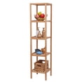 thumbnail image 6 of Bamboo Bathroom Shelf 5-Tier Multifunctional Rack Wall Mounted Utility Storage Organizer Towel Shelves Kitchen Living Room Holder,146*33*33cm-Natural, 6 of 7