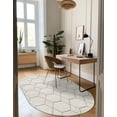 thumbnail image 4 of Unique Loom Trellis Frieze Collection Area Rug - Geometric (3' x 5' Oval Ivory/Gray), 4 of 7
