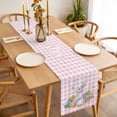 thumbnail image 3 of Easter Table Runner - 70 Inch Long, Kitchen Dining Table Runner Dresser Scarves, Spring Watercolor Bunny Eggs Butterflies Pink Plaid Farmhouse Decor for Coffee Tables Wedding Party Banquet, 3 of 8
