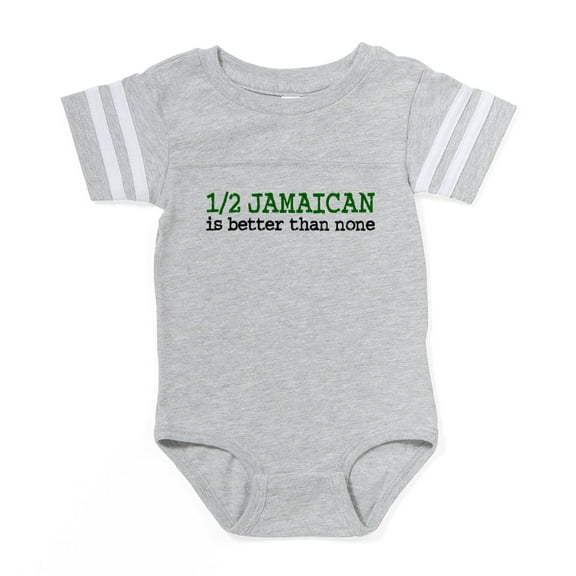CafePress - Halfjamaican - Cute Infant Baby Football Bodysuit