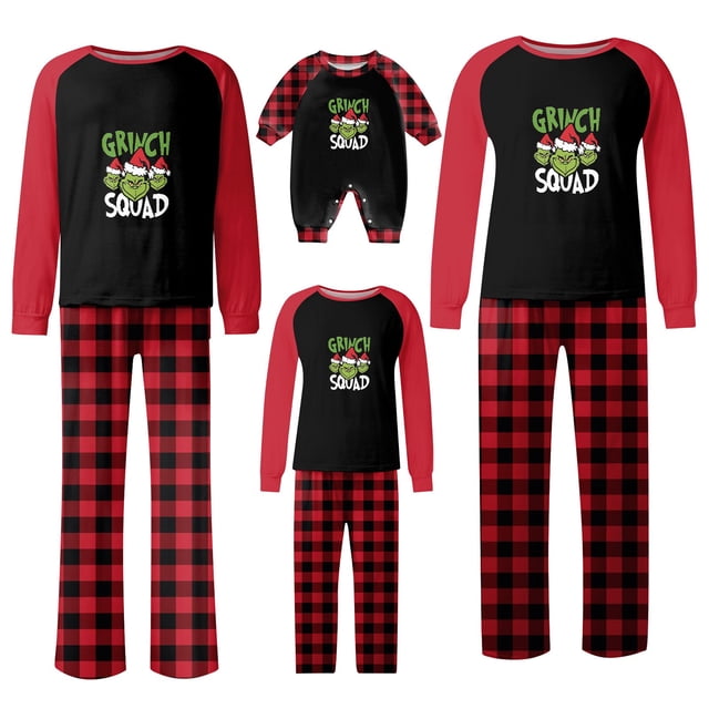 Pijamas navideños a juego Grinch - TKing Fashion 2024 Nuevos conjuntos de pijamas navideños familiares a juego Grinch, pijamas navideños navideños para parejas, adultos y niños, Mujer XXXL