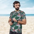 thumbnail image 4 of Wukai Tropical Leaves Print Men's Short-Sleeved Mesh T-Shirt,Quick-Dry Short Sleeve Workout T-Shirt-5X-Large, 4 of 8