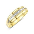 thumbnail image 4 of RYLOS 14K Yellow Gold His/Hers Wedding Bands, adorned with Diamonds. perfect for your wedding Size 13, 4 of 7