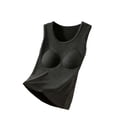 thumbnail image 2 of NJDVHB Undershirt pour Femmes, Hauts Tendance pour Femmes, Hauts Sans Manches pour Femmes, Col Rond Uni, Pyjamas Chauds en Flanelle, Chemises de Base, Noir, TG, 2 of 3