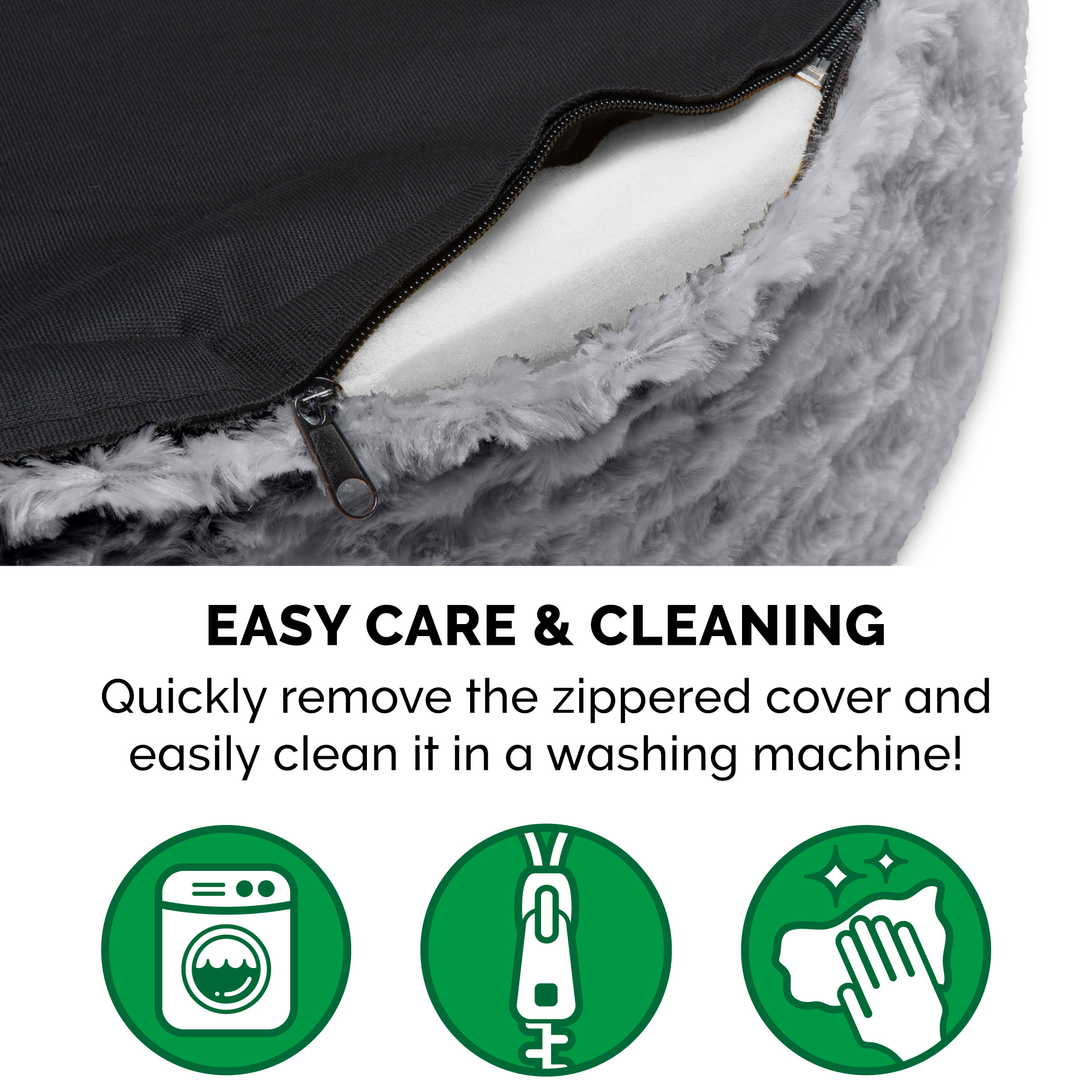 FurHaven Pet Products Ultra Plush Oval Pet Bed for Dogs & Cats - Gray, Small