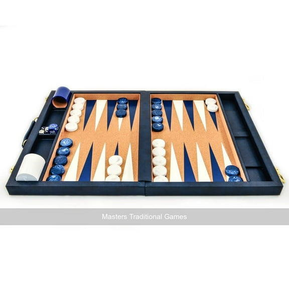 Crisloid Classic Blue 21-inch Tournament Attaché Backgammon Set