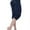 Blue, variant on Avamo Women Bottoms Elastic Waisted Capri Yoga Pants Drawstring Capris Pant Slim Fit Trousers Holiday Black M