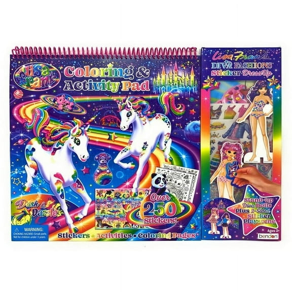Dash and Dazzle Coloring and Activity Pad with Diva Fashions Sticker Dress Up (Lisa Frank)