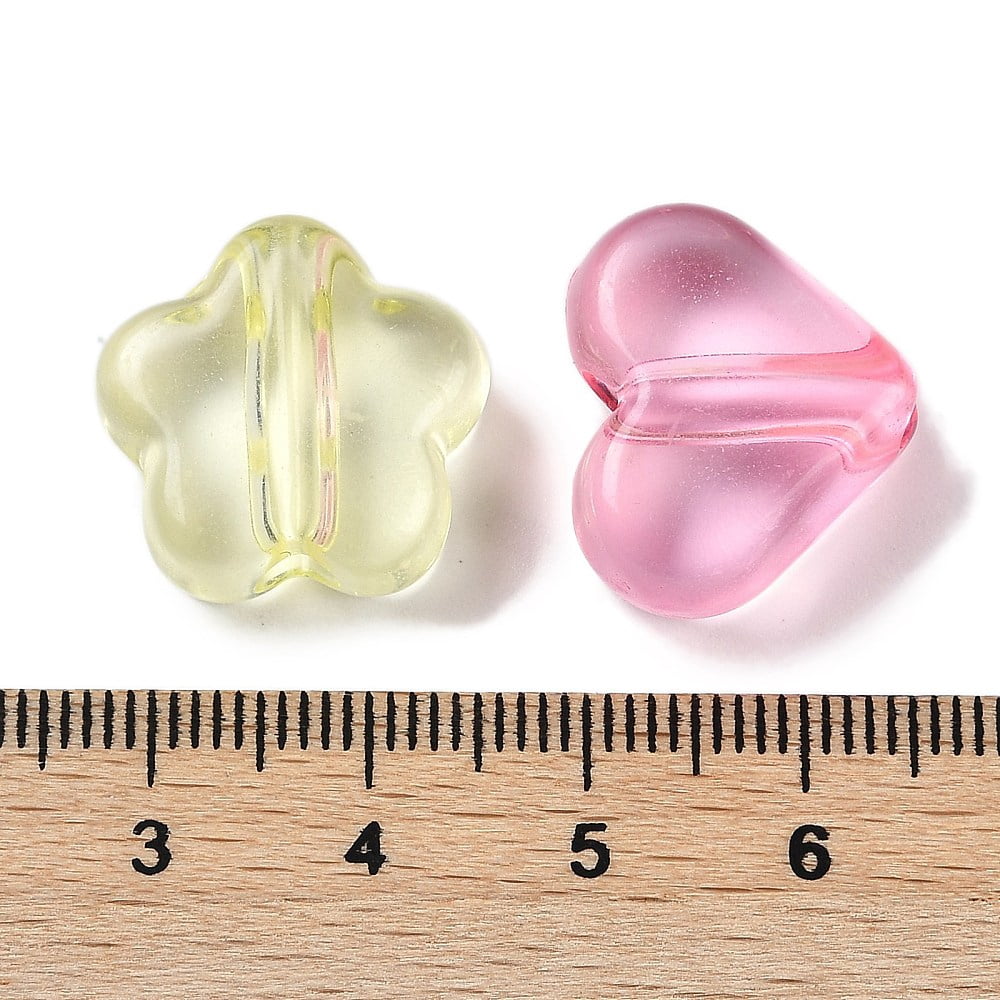 500g Transparent Acrylic Beads Mixed Shapes Mixed Color 16~18.5x18~20x8.5~9mm Hole: 3.5~3.8mm