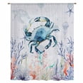 thumbnail image 2 of Coastal Animals Sheer Curtains 108" Extra Long, Summer Ocean Crab Turtle Coral Jellyfish Blue Light Filering Curtains, Privacy Drapes Simi Floor to Veiling Curtain for Living Room Window Treatment, 2 of 9