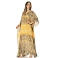 thumbnail image 3 of Sakkas Catia Women's Boho Casual Long Maxi Caftan Dress Kaftan Cover-up LougeWear - 18-Cafenoir - One Size, 3 of 5