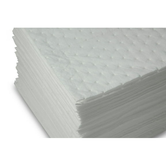 AABACO Oil Only ABSORBENT PADS Heavy Weight Sheets 100ct 15"x17" White