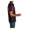 thumbnail image 3 of Yellow Rooster Mens Side Blocked Micropique Sport-Wick Polo Black/ True Red XL, 3 of 7