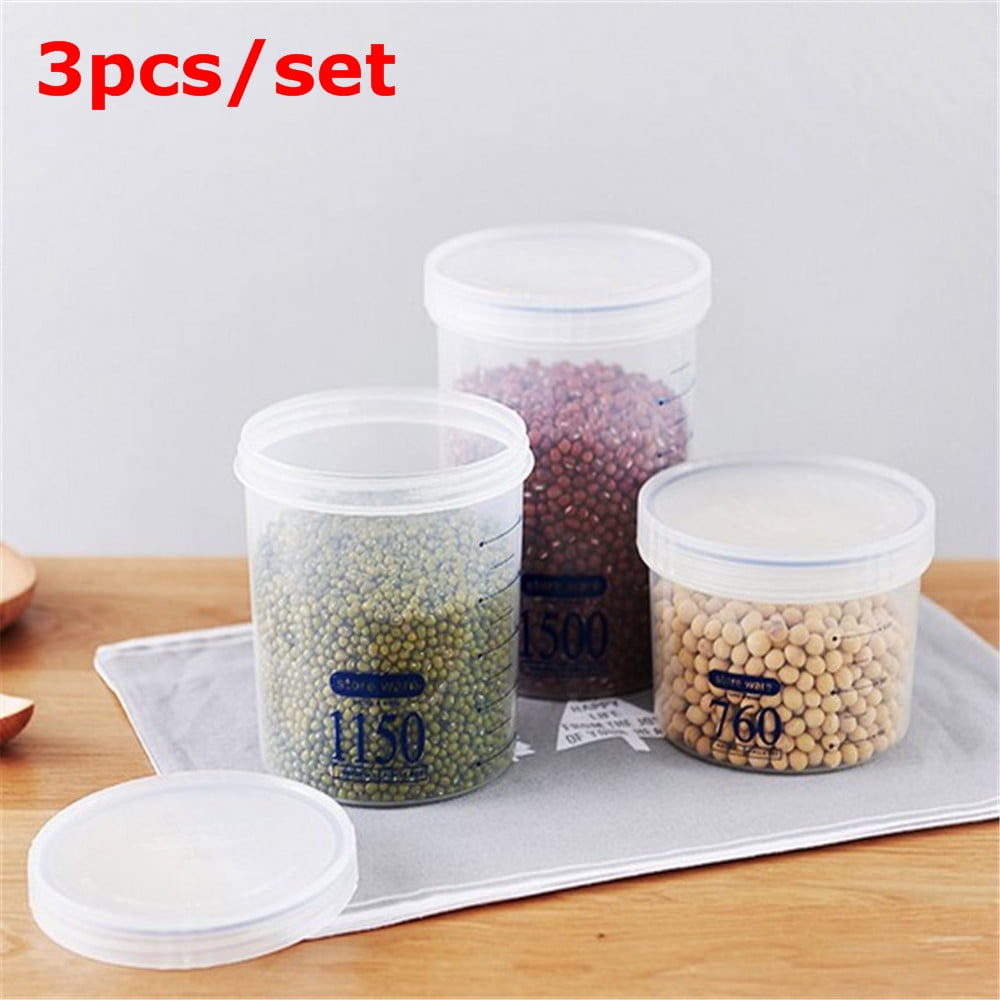 Airtight Food Storage Containers 3 Pieces - Plastic Kitchen Pantry Storage Containers for Sugar,Flour,Infant formula and Baking Supplies