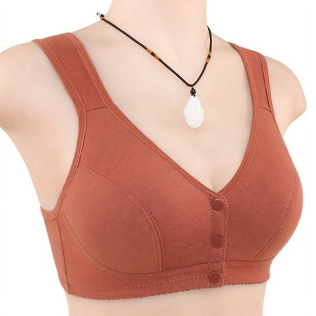 Black of Friday Deal Clearance Staron Women Bra No Underwire Front Closure Bra Comfortable Stretch Bra Wireless Large Size Bras Everyday Bra