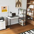 thumbnail image 3 of Computer Desk With 4 Tiers Shees 39 Inch Sturdy Table With Reversible Bookshelf For Home Office Study Tower Desk For Small Space Industrial Modern Style White, 3 of 5
