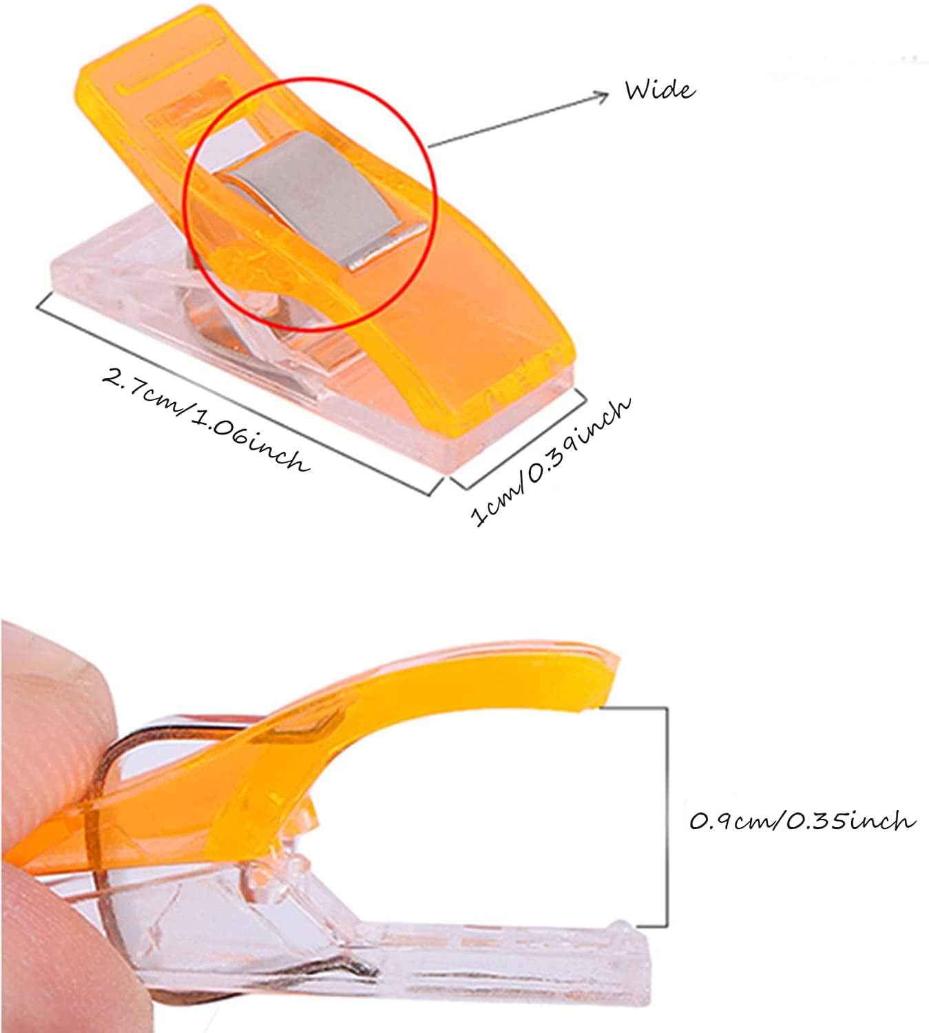 Sewing Clips, 100PCS Multicolor Craft Clips Assorted Multipurpose