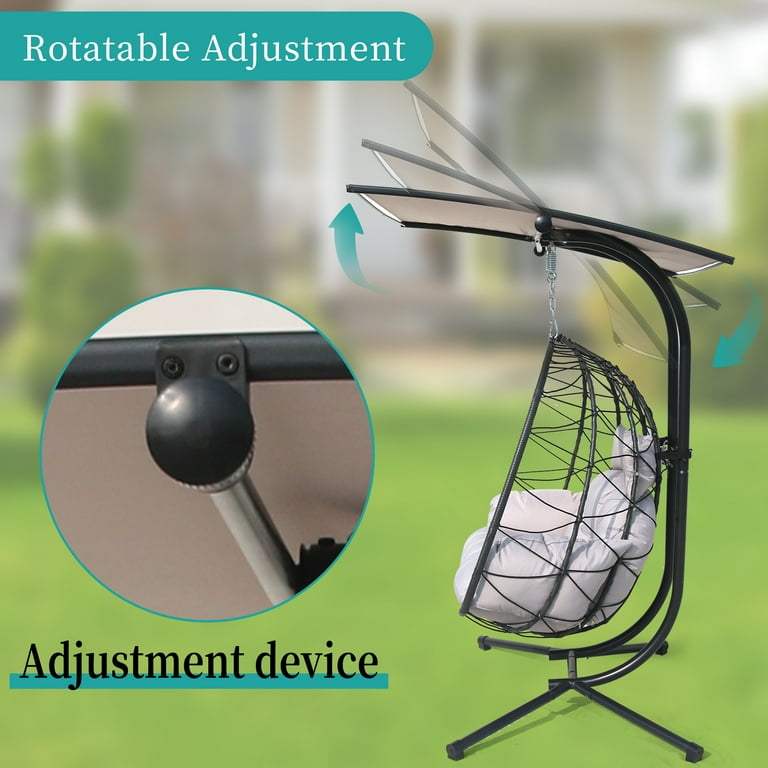 FKSLIFE Double Hanging Wicker Egg Swing Chair, Indoor FKSLIFE Double Hanging Wicker Egg Swing Chair, Indoor
