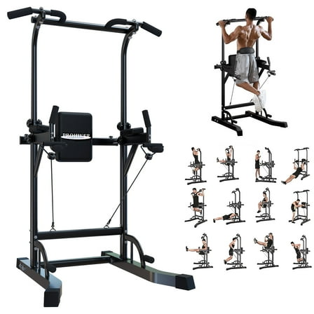 PROHIKER Power Tower Pull Up Dip Station, Heavy Duty Pull Up Station Dip Bar Station Multi-Function Home Gym Strength Training Fitness Equipment 500LBS