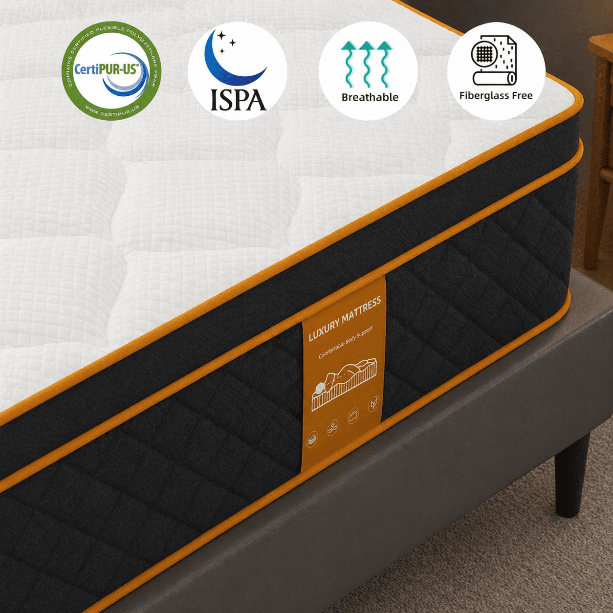 QUXPEA 12 inch Queen Mattress in a Box, Gel Memory Foam and Pocket