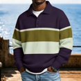 thumbnail image 7 of Horkkom Men Pullover Sweatshirt Fall Outfits Striped Sweatshirt Trendy Casual Sweatshirt L, 7 of 7