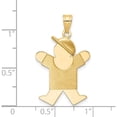 thumbnail image 4 of 14K Yellow Gold Solid Engravable Boy With Hat On Right Charm (30 X 20) Made In United States xk387, 4 of 6