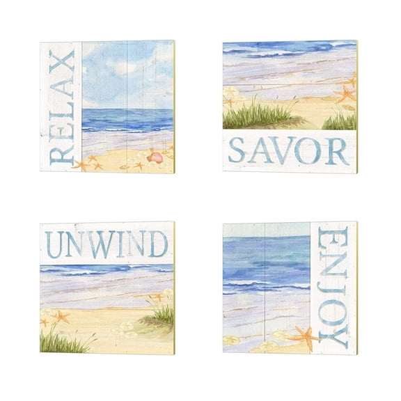 Metaverse Tara Reed 'Savor the Sea' Canvas Art (Set of 4)