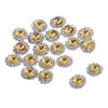 20Pcs Sew on Glass Rhinestones Crystal Flatback Beads for Sewing 8mm Gold