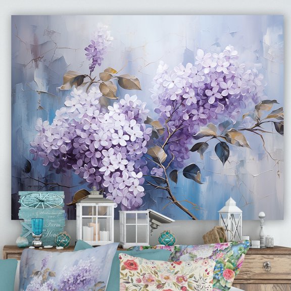 Designart "Dreams Of Pastel Lilacs IV" Lilacs Canvas Art Print