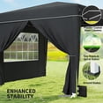 thumbnail image 6 of Outsunny 10 x 10 ft Pop Up Canopy Tent with Sidewalls, UPF50+ Outdoor Portable Instant Canopy Shelter with Carry Bag, Sandbags, Black, 6 of 9