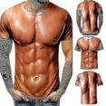 thumbnail image 3 of T-shirt 3d pour Hommes Musculation Simulation Peau Nue Tee-Shirt Manches Courtes, 3 of 5