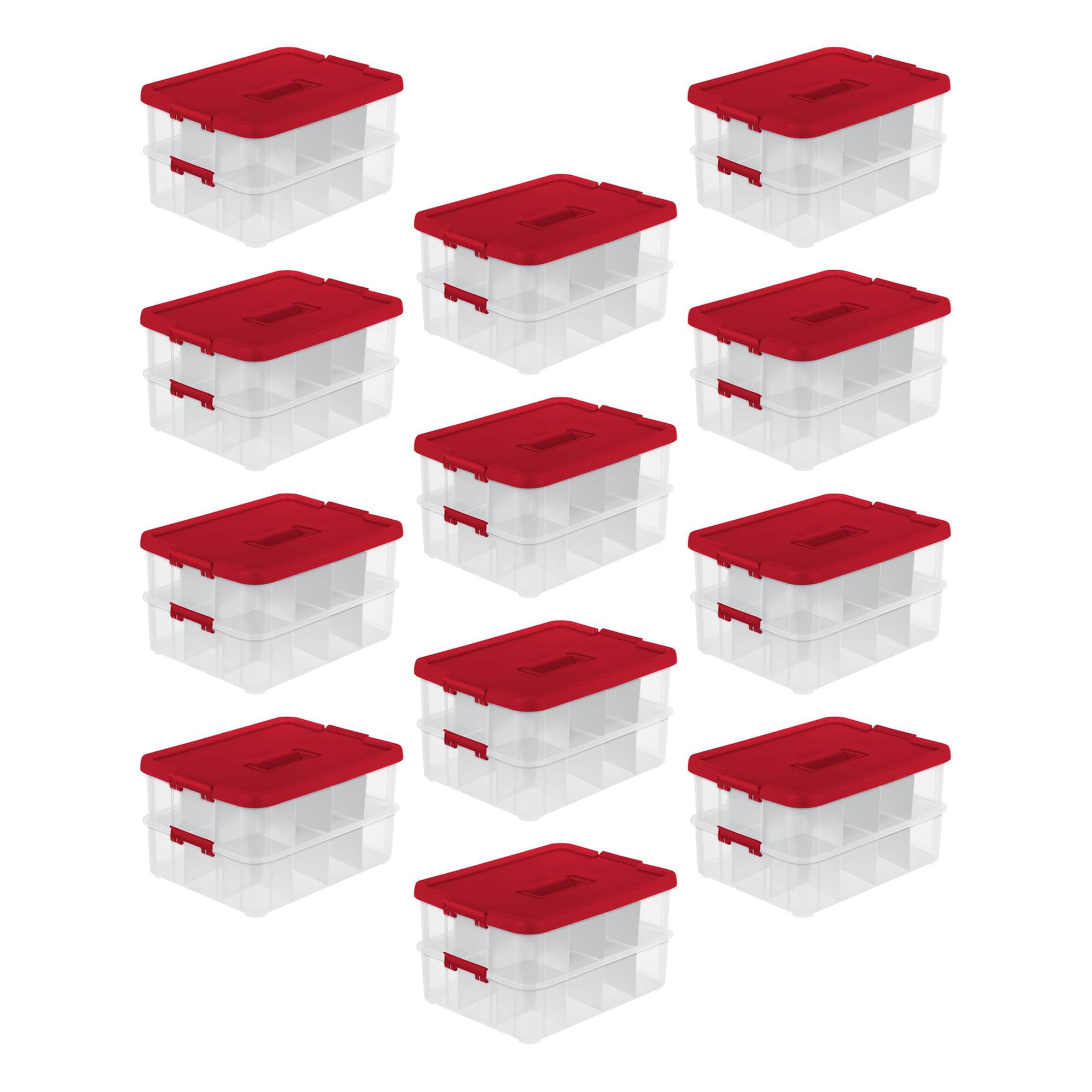 Sterilite 24 Compartment Stack & Carry Christmas Ornament Storage Box