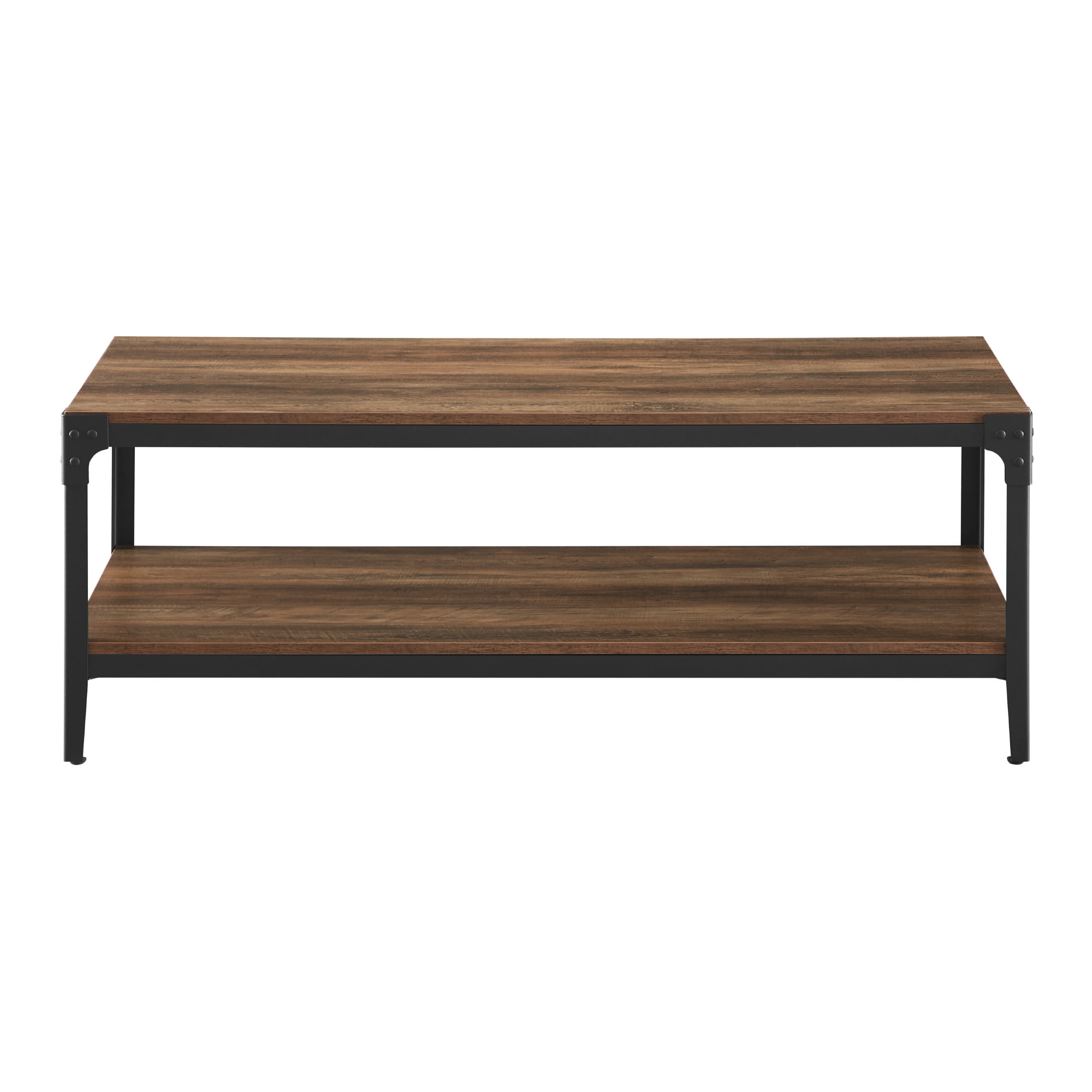 Woven Paths Wilson Angle Iron Rustic Coffee Table, Reclaimed Barnwood