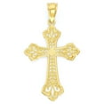 thumbnail image 2 of Golden Fire Solid 10k Gold Cross Pendant - Religious Jewelry Gifts for Women, 2 of 5