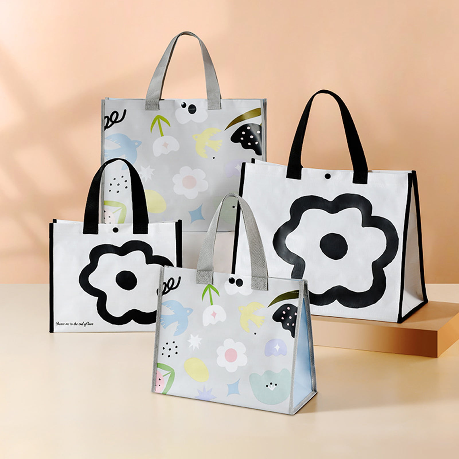 Waterproof Non-Woven Reusable Foldable Shoulder Bag Shopping Tote Bag Purse 