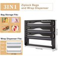 thumbnail image 2 of Cling Film and Foil Dispenser 4 IN 1 Black Kitchen Organizer with Cutter and Storage for Plastic Wrap and Aluminum Foil, 2 of 5