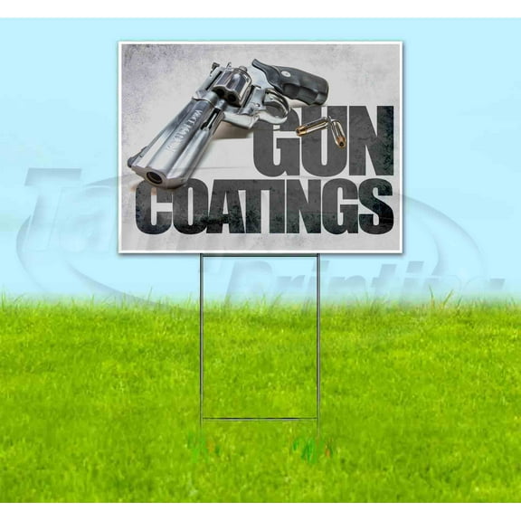 Gun Coatings (18" x 24") Yard Sign, Includes Metal Step Stake
