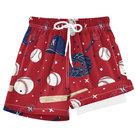 joogoo Baseballs Boys Swim Trunks Beach Swimsuit Shorts Boxer 8Y