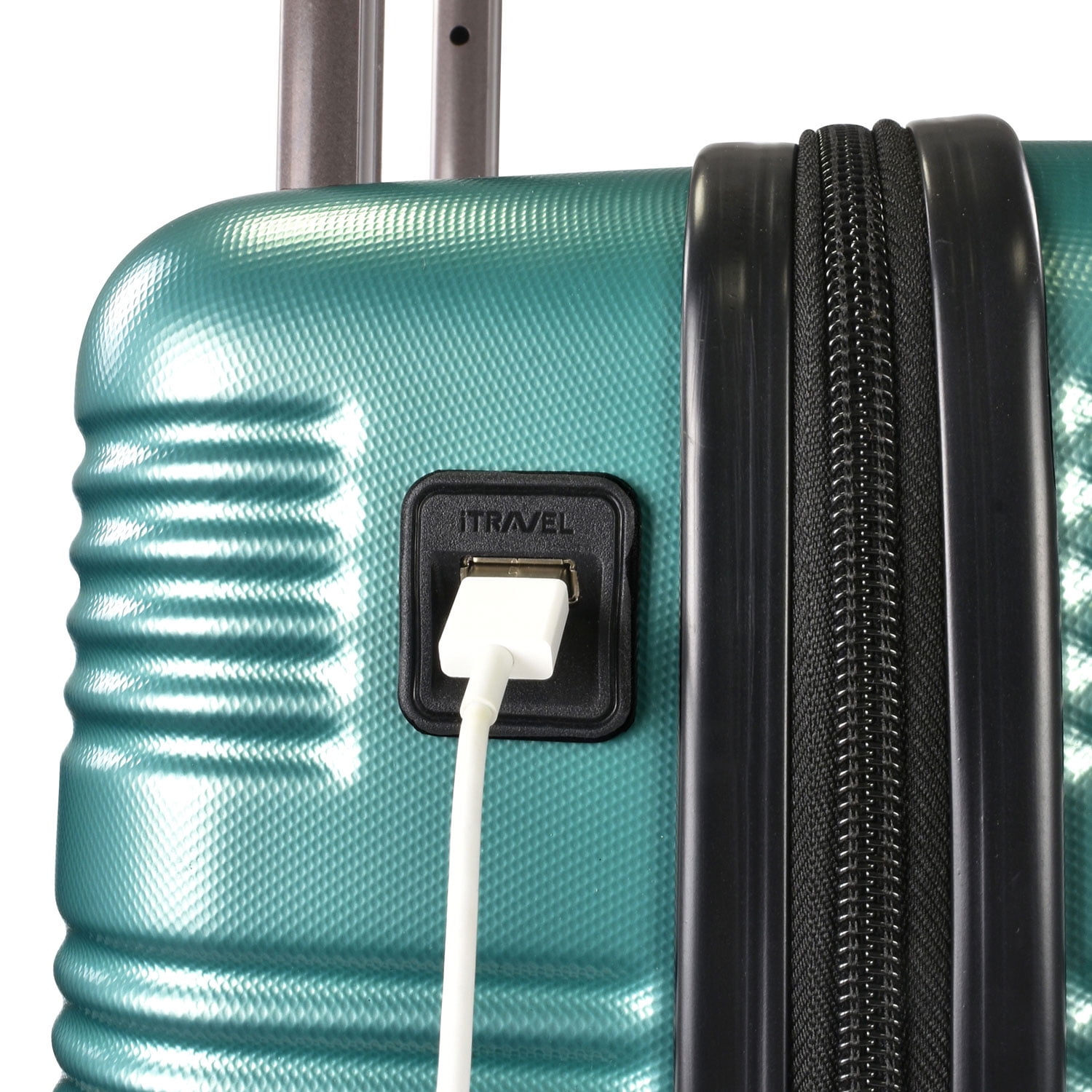 Travel Select Jaylen Hardside Spinner Luggage Set w/ USB Port, Teal, 3-Piece (22/26/30)