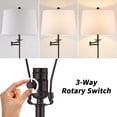 thumbnail image 5 of KAWOTI 64.5" Adjustable Floor Lamp with Swing Arm, 3-Way Dimmable Standing Floor Lamp for Living Room Bedroom（Bronze）, 5 of 10